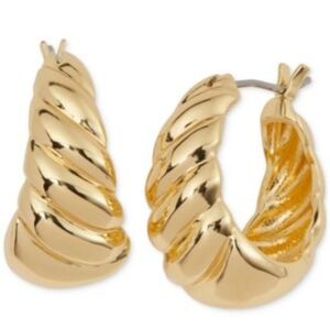 14k Gold  Filled Twisted Hoop Earrings Nwt Made In USA